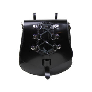 Korse Detaylı Hakiki Deri Bel Çantası