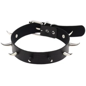 Gotik Punk Diş Çivili Choker